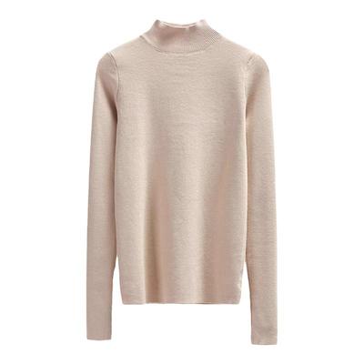 半高领针织衫女2024年秋冬新款长袖修身内搭打底衫上衣黑白色毛衣