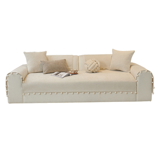 中古风沙发垫四季通用2026新款坐垫防猫抓盖布巾固定防滑沙发垫布