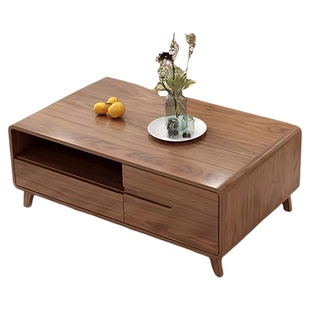 客厅茶几实木现代简约家用小户型新中式客厅落地边柜电视机柜组合