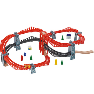 木质轨道环形套装小火车玩具拼装积木轨道场景玩具益智兼容BRIO