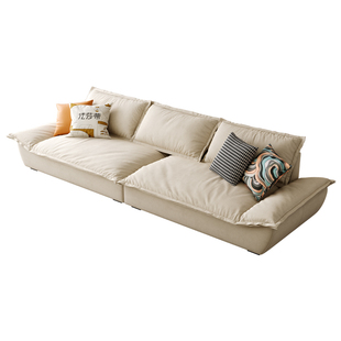 法莎蒂奥克兰帆船沙发极简客厅懒人沙发猫抓布超深坐宽羽绒沙发