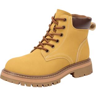 大东马丁靴女鞋冬季休闲大黄靴户外粗跟工装短靴鞋0701