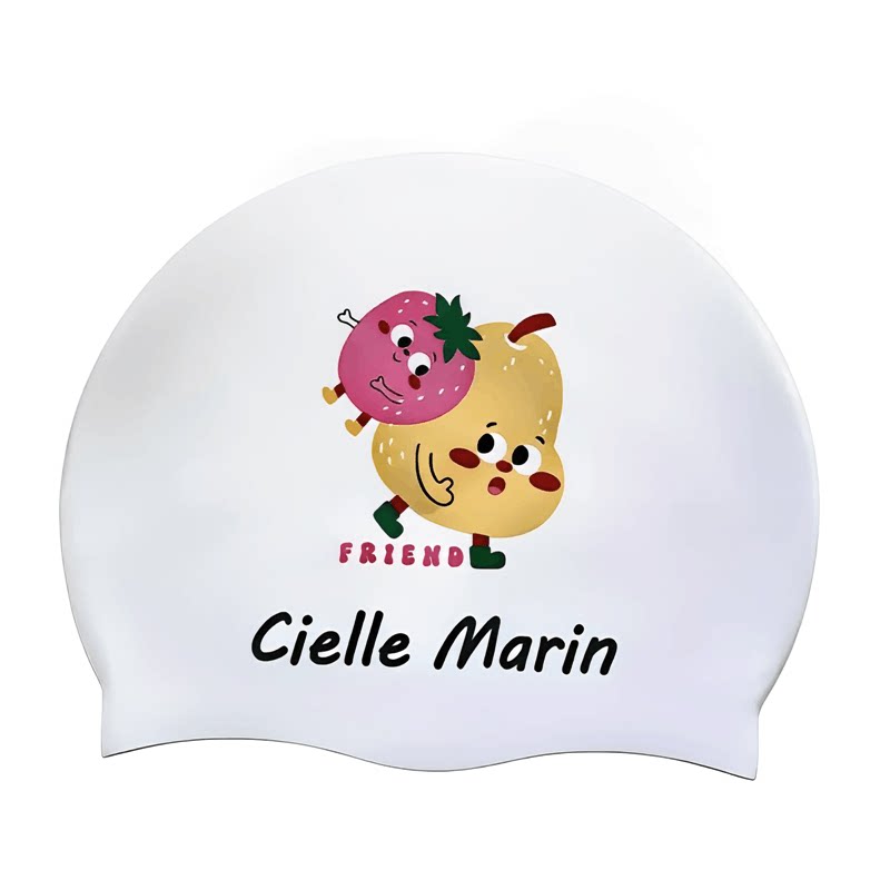 韩CielleMarin印花防水硅胶泳帽