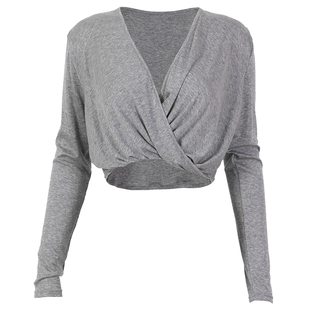 耐吉奥瑜伽罩衫新款纽结天丝舒适辣妹宽松健身运动普拉提长袖T恤