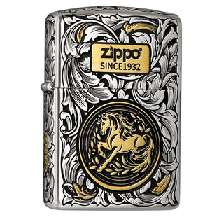 zippo打火机错金银马到成功芝宝官方正品男士生日新年礼物送男友