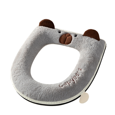 加厚兔绒拉链款卡通马桶坐垫