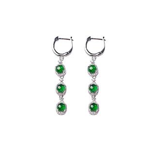 宫里上新翡翠耳环女士纯银绿色耳饰冬季高级感耳钉妈妈款生日礼物