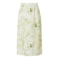 红袖国风半身裙2024夏季新款女装印花开叉新中式中长裙