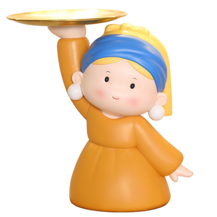 进门玄关钥匙收纳摆件戴珍珠耳环少女创意客厅酒柜装饰品乔迁礼物