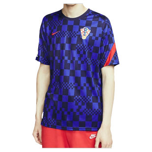 耐克NIKE 正品20-21赛季克罗地亚球迷版短袖训练足球服CD2576-452