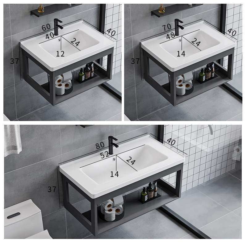 太空铝挂墙式洗手盆洗脸盆简易组合吊柜卫生间小户型厕所出租房柜