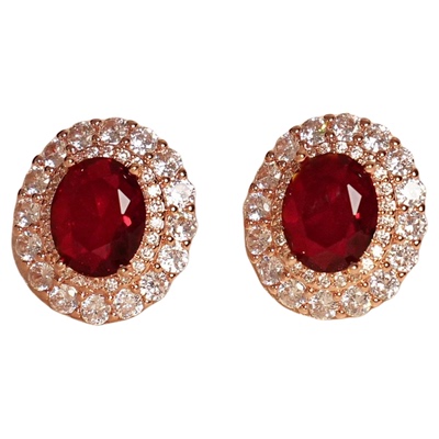 「赤宝钻华」绝美！惊艳鸽血红耳饰蚊香盘耳夹女无耳洞耳环耳钉银