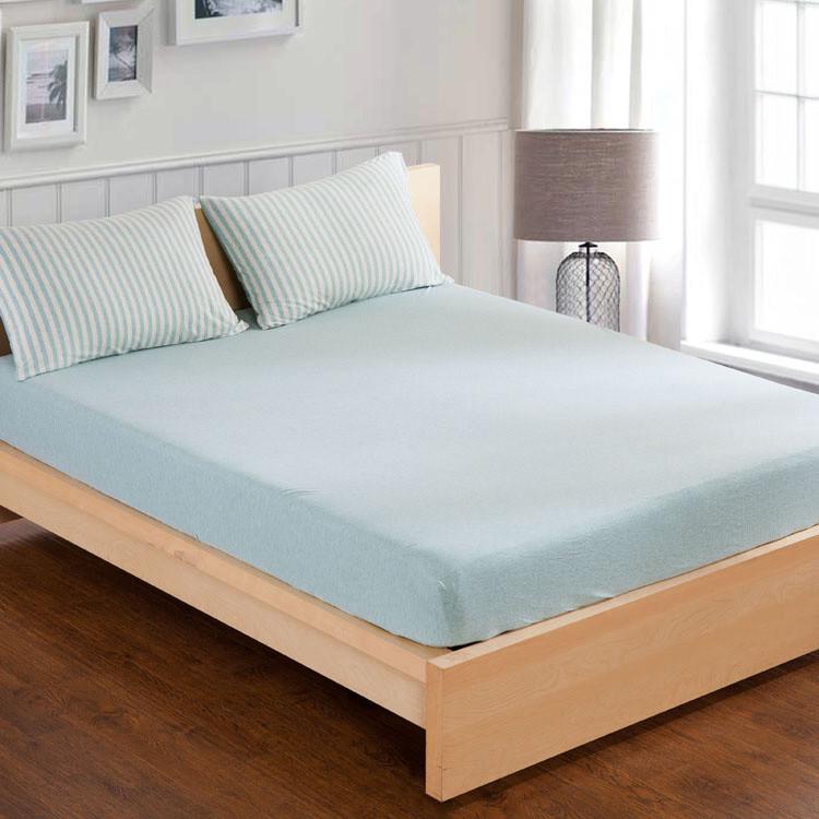 纯棉针织棉床笠薄垫1.35全棉床笠天竺棉床单1.51.8m条纹纯色床罩