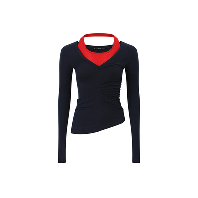 CNLEEWEI假两件挂脖针织衫