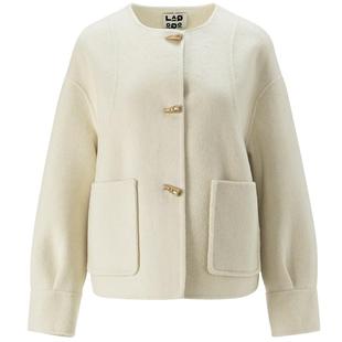 LAGOGO圆领小香风上衣女拉谷谷2025年冬新款双面呢外套OCWW539K24