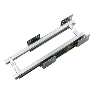 DIY拖拉层板导轨侧装托底滑轨承重45KG厨房橱柜配件拉篮托底轨道