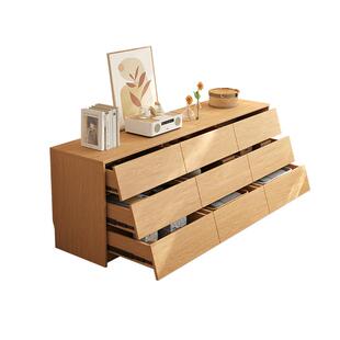 橡木定制实木斗柜客厅斜抽九斗收纳储物柜靠墙六斗置物卧室床尾柜