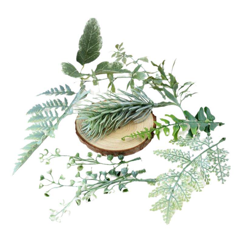 仿真玫瑰叶花草松草叶树叶 手工花叶子diy花环头饰胸花草帽花配饰