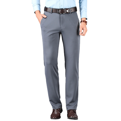 秋冬男士休闲裤加绒直筒弹力西裤