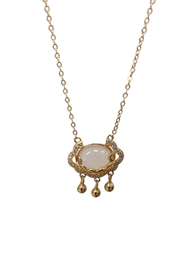 chicaddpink纯银平安锁项链