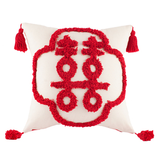 桃芽夫妇结婚红色喜字抱枕新婚房礼物沙发双喜靠枕套一对压床娃娃