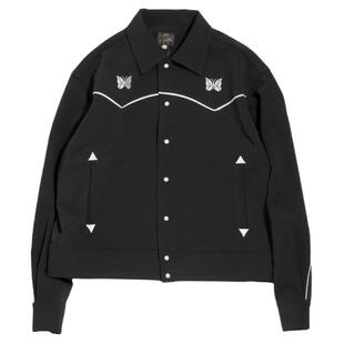 Needles track黑色蝴蝶刺绣日系休闲宫廷风夹克短款西装外套男女
