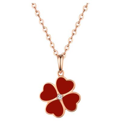 【明星同款】幸运四叶草项链真钻