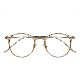 超轻茶色tr90板材眼镜框女近视镜度数可配纯钛架男小框小脸圆框钛