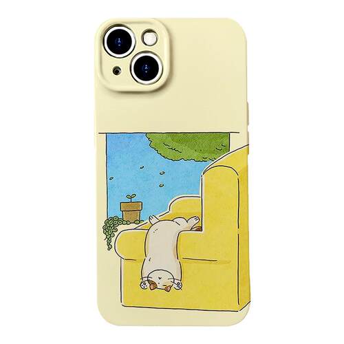 【可爱打烊】沙发放松小猫适用iPhone17/18promax手机壳华为mate60软OPPOreon12vivoS20苹果16一加ACE3小米15