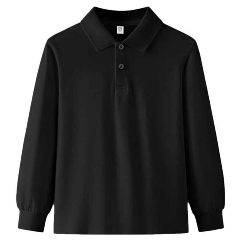 儿童白色polo衫春秋新款男童女童长袖T恤纯棉打底衫学生内搭校服