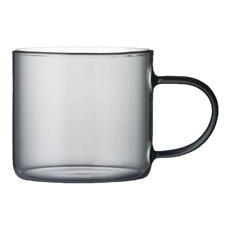 烟灰色玻璃小把杯6只套装加杯架花茶杯品杯功夫茶具高硼硅耐高温