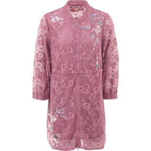 渔牌女装风衣外套女2024春秋新款蕾丝绣花中长款外套百搭FGGA3071