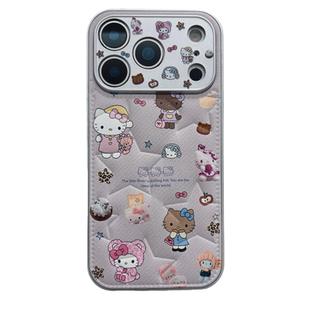 秋冬可爱卡通hellokitty带挂链适用苹果17PRO手机壳iPhone16ProMax新款15pro女款小众13硅胶14防摔全包软壳套