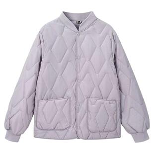 2025秋冬季防寒服新款羽绒棉服女士轻薄棉袄保暖棉内胆罗纹领外套