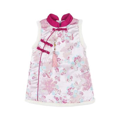 小O爸婴童女宝无袖旗袍连衣裙