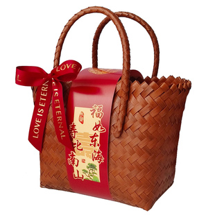 祝寿伴手礼祝寿礼盒老人生日祝寿礼品实用高档零食回礼盒编织篮