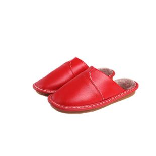 真皮棉拖鞋男冬季居家室内防水防滑情侣加绒保暖纯牛皮拖鞋女家用