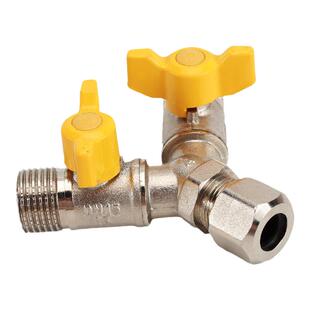 4分天然气球阀配件液化气燃气管道阀门开关铜杆铜芯三通插口接头