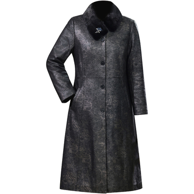 绵羊皮真皮羽绒服女2025冬新款海宁皮衣外套休闲宽松水貂毛领长款