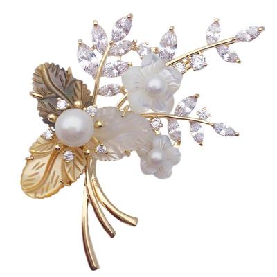 D.M.D/迪曼达天然母贝花束胸针女