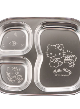 三丽鸥hellokitty餐盘304不锈钢