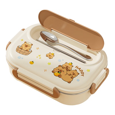 中小学生专用不锈钢卡通饭盒餐盒