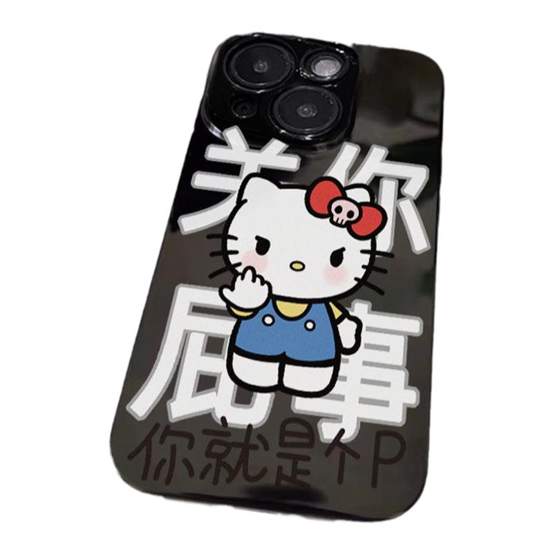 中指凯蒂猫适用OPPOA5/A7/A8/A7X/A11/A57/A83/A32/A59/A72/A93/A95/A96/A97/R9/R11S/R15/R17/A58光面软套A9