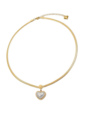 爱心珍珠项链锁骨链女