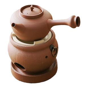 潮汕复古红泥薄胎砂铫壶煮水跳盖侧把壶围炉烧水壶电陶炉煮茶炭炉