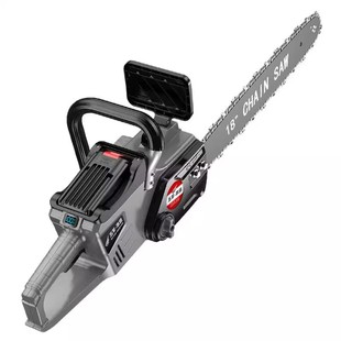 进口60v无刷纯铜电锯充电式锂电锯家用小型手持伐木锯链砍树神器