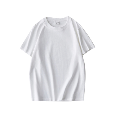 短袖纯色250g重磅白t纯棉男女t恤