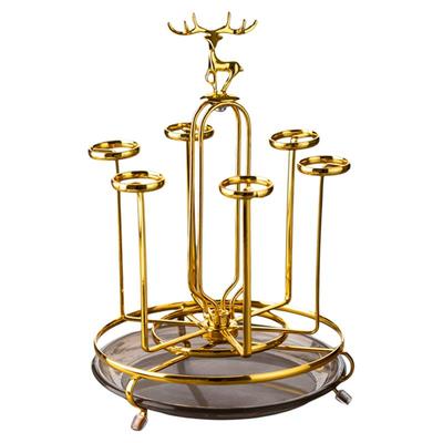 轻奢家用玻璃杯杯架沥水收纳置物架倒挂架子茶杯架洋酒杯杯子托盘