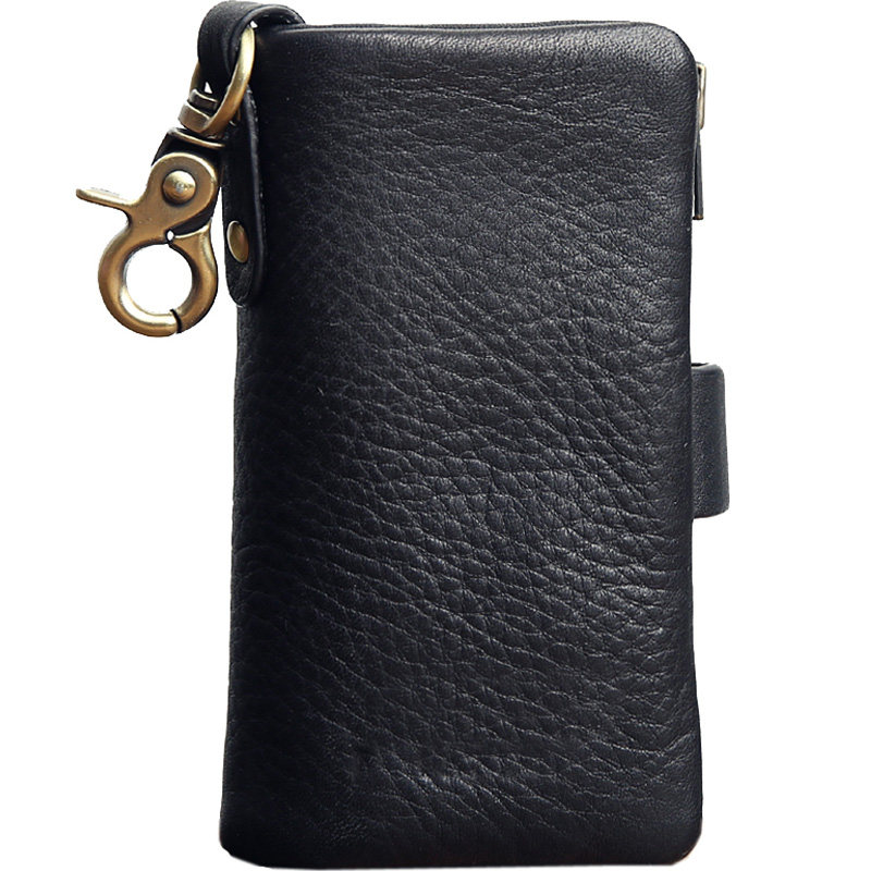 男士腰挂多功能头层牛皮钥匙包