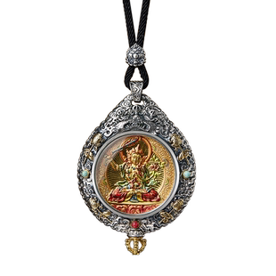 24K金唐卡本命佛吊坠九宫八卦图佛牌挂件文殊普贤虚空藏菩萨挂饰